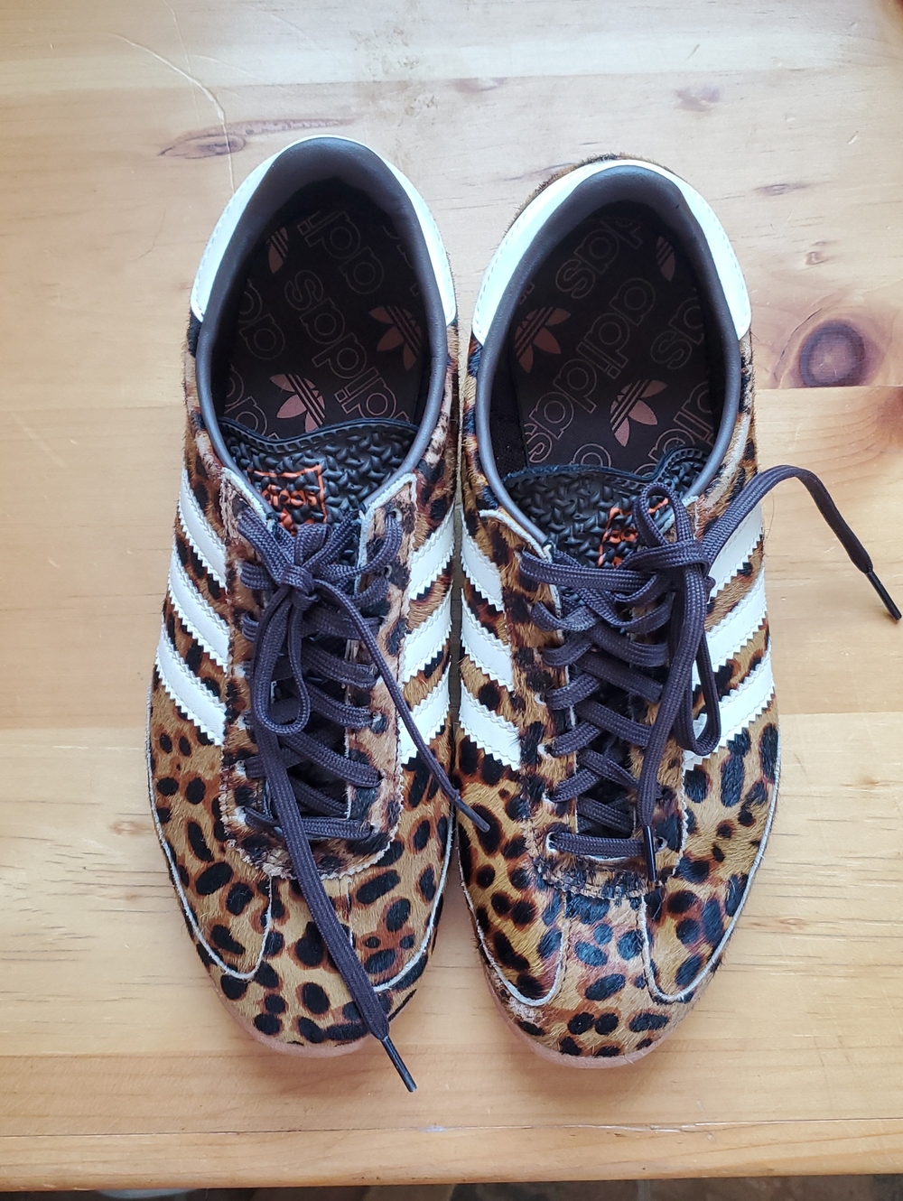 adidas Leopard-Print Trainers with White Stripes - Picture 4 of 9
